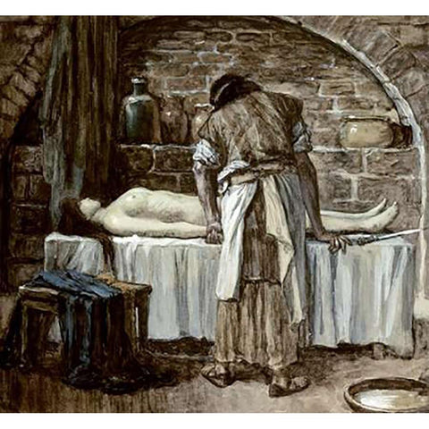 Levite Before The Corpse of His Wife Black Modern Wood Framed Art Print by Tissot, James