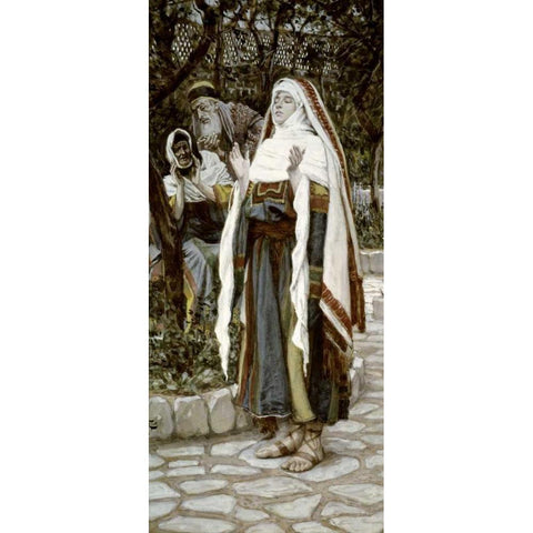 Magnificat Black Modern Wood Framed Art Print by Tissot, James Jacques