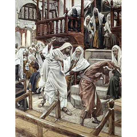 Man Vintagesessed of a Devil White Modern Wood Framed Art Print by Tissot, James