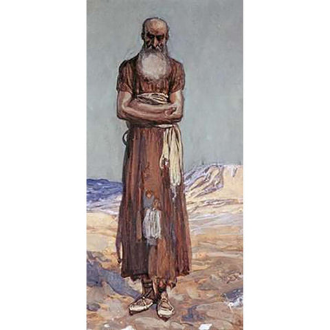 Nahum Gold Ornate Wood Framed Art Print with Double Matting by Tissot, James