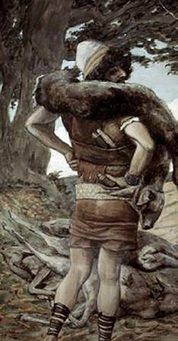 Nimrod Black Ornate Wood Framed Art Print with Double Matting by Tissot, James