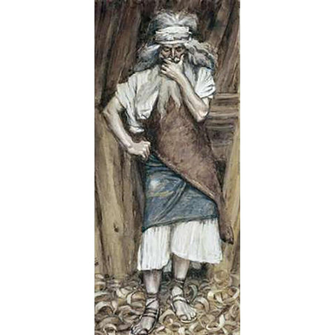 Noah Black Modern Wood Framed Art Print by Tissot, James