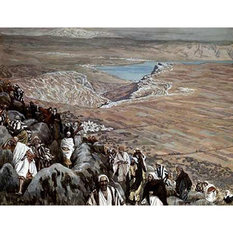 People Seek Museumist To Make Him King White Modern Wood Framed Art Print by Tissot, James