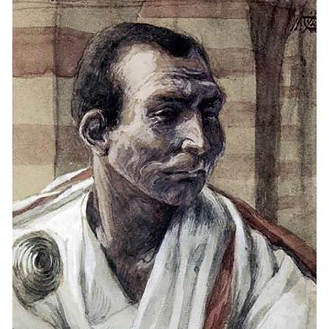 Portrait of Pontius Pilate White Modern Wood Framed Art Print by Tissot, James
