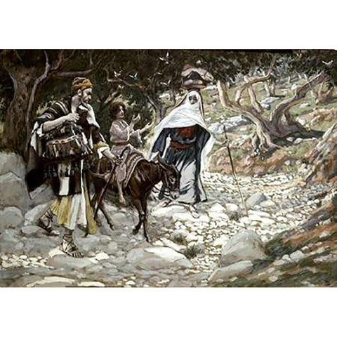 Return From Egypt White Modern Wood Framed Art Print by Tissot, James