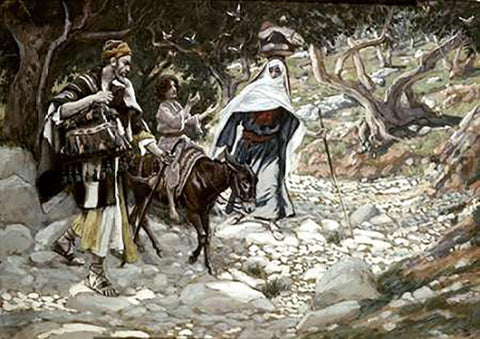 Return From Egypt White Modern Wood Framed Art Print with Double Matting by Tissot, James