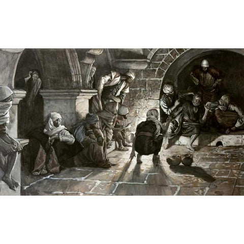Second Denial of Peter Black Modern Wood Framed Art Print with Double Matting by Tissot, James Jacques