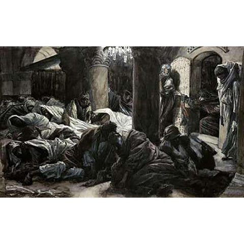 They Have Taken Away The Lord White Modern Wood Framed Art Print by Tissot, James