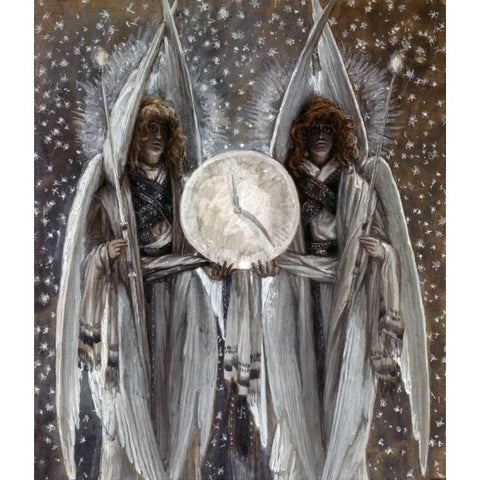 Thursday Evening - Holy Thursday White Modern Wood Framed Art Print by Tissot, James Jacques