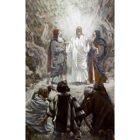 Transfiguration Black Modern Wood Framed Art Print with Double Matting by Tissot, James Jacques