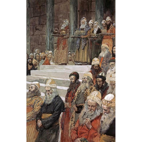 Treasurers and The Keepers of The Vases Black Modern Wood Framed Art Print with Double Matting by Tissot, James Jacques
