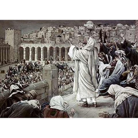 Voice From Heaven Black Modern Wood Framed Art Print with Double Matting by Tissot, James
