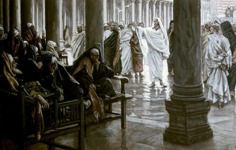 Woe Unto You Scribes and Pharisees White Modern Wood Framed Art Print with Double Matting by Tissot, James Jacques