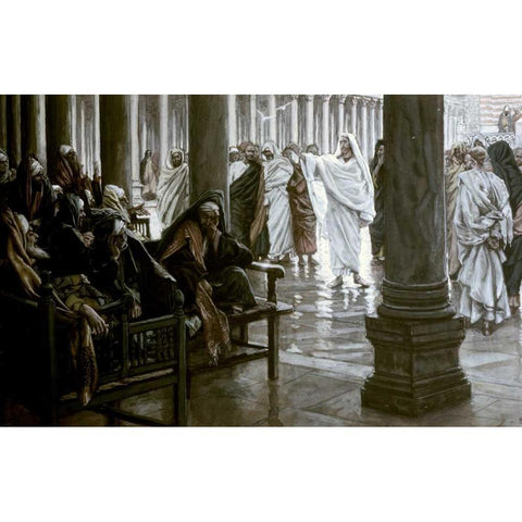 Woe Unto You Scribes and Pharisees Black Modern Wood Framed Art Print by Tissot, James Jacques