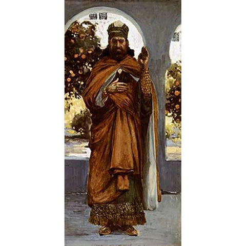 Zephaniah Gold Ornate Wood Framed Art Print with Double Matting by Tissot, James