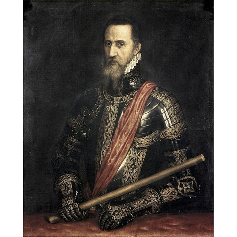 Grand Duke of Alba Black Modern Wood Framed Art Print with Double Matting by Titian