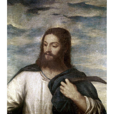 Our Saviour Black Modern Wood Framed Art Print with Double Matting by Titian