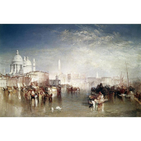 Canal Della Giudecca, Venice Black Modern Wood Framed Art Print with Double Matting by Turner, Joseph M.W.