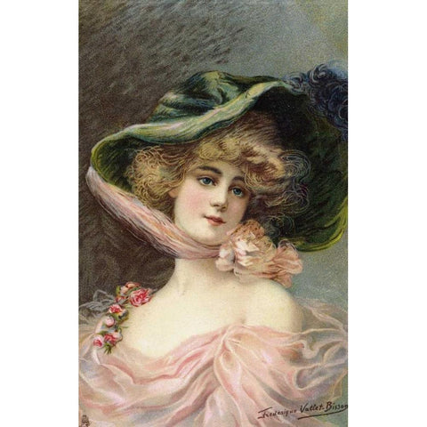 Bonnet Black Modern Wood Framed Art Print with Double Matting by Vallet-Bisson, Frederick