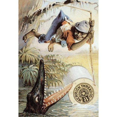 Fooled Dis Time, Cully, Dis Cotton AinT Gwine To Break-Merrick Thread Company White Modern Wood Framed Art Print by Unknown