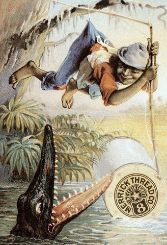 Fooled Dis Time, Cully, Dis Cotton AinT Gwine To Break-Merrick Thread Company White Modern Wood Framed Art Print with Double Matting by Unknown