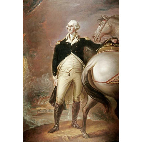 George Washington White Modern Wood Framed Art Print by Unknown