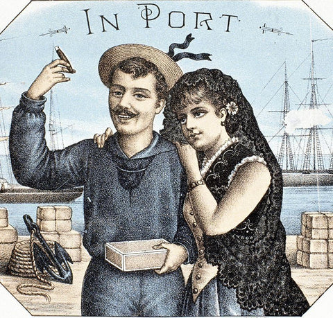 In Port Black Ornate Wood Framed Art Print with Double Matting by Unknown