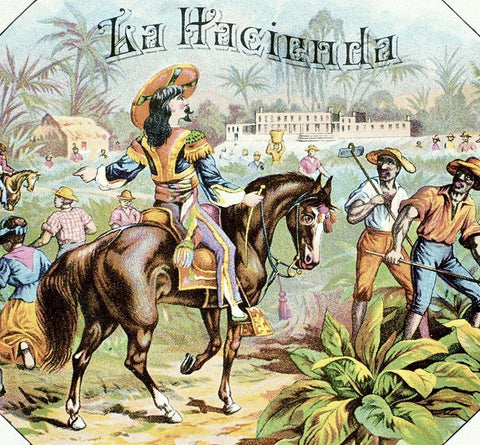 La Hacienda Black Ornate Wood Framed Art Print with Double Matting by Unknown