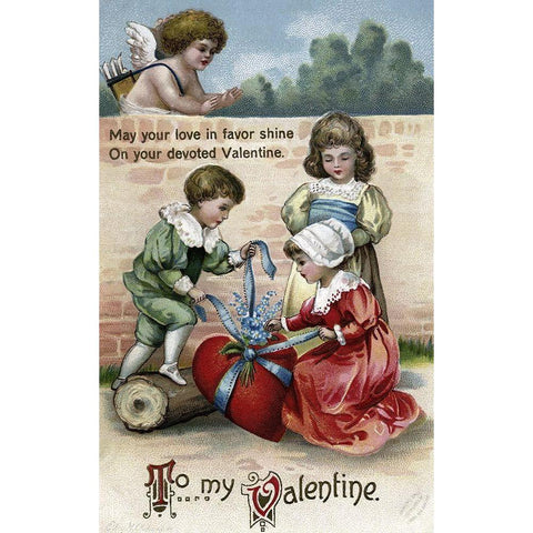May Your Love In Favor Shine On Your Devoted Valentine White Modern Wood Framed Art Print by Unknown