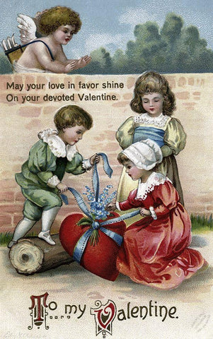 May Your Love In Favor Shine On Your Devoted Valentine Black Ornate Wood Framed Art Print with Double Matting by Unknown