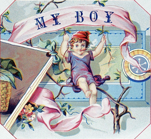 My Boy Black Ornate Wood Framed Art Print with Double Matting by Unknown