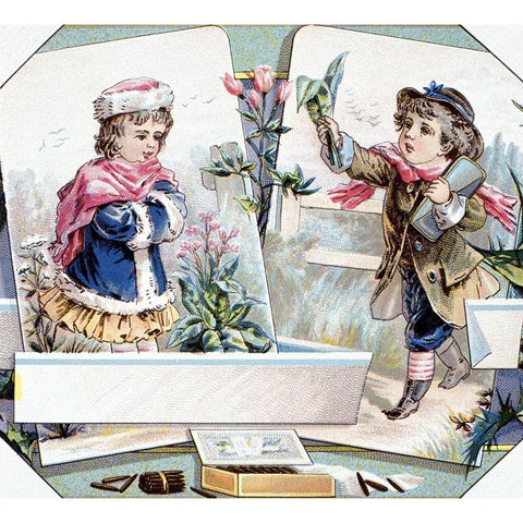 O.L. Schwencke Lith. N.Y. Gold Ornate Wood Framed Art Print with Double Matting by Unknown