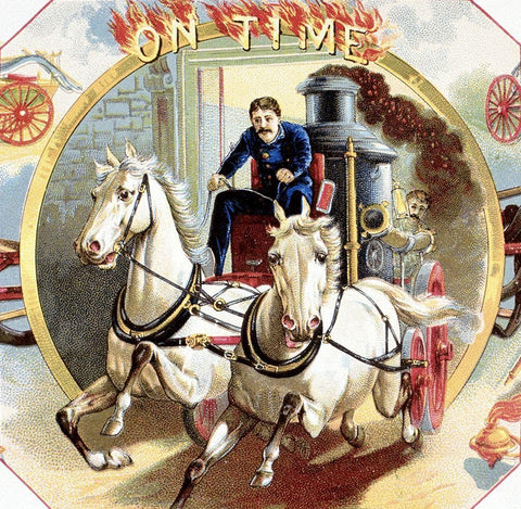 On Time Black Ornate Wood Framed Art Print with Double Matting by Unknown