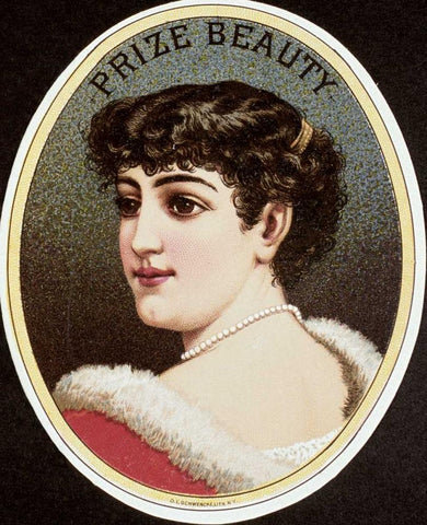 Prize Beauty Black Ornate Wood Framed Art Print with Double Matting by Unknown