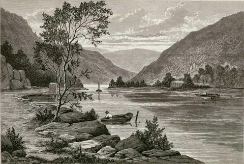 Ramapo River Black Ornate Wood Framed Art Print with Double Matting by Unknown