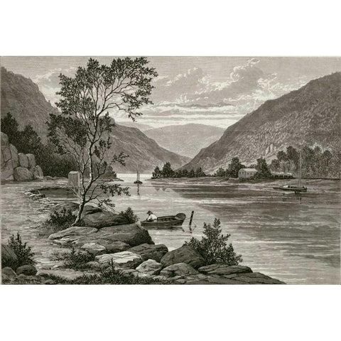 Ramapo River Black Modern Wood Framed Art Print by Unknown