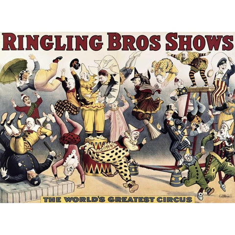 Ringling Bros. Shows Black Modern Wood Framed Art Print by Unknown