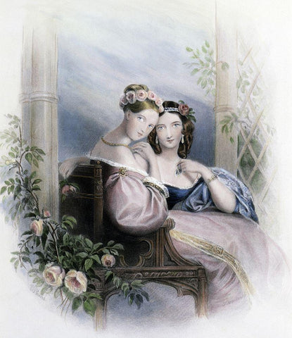 Roses Black Ornate Wood Framed Art Print with Double Matting by Unknown