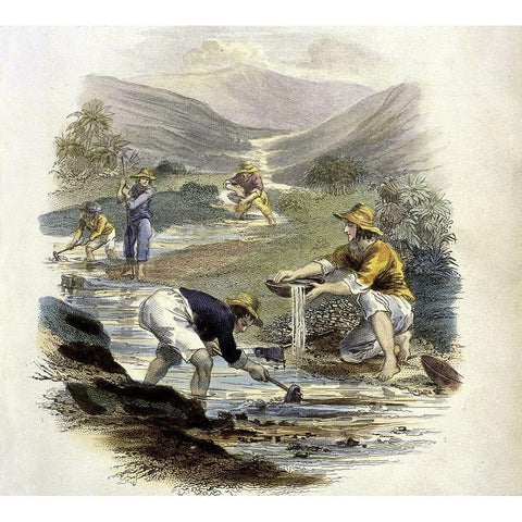 Scene On The Branch of The Sacramento Black Modern Wood Framed Art Print by Unknown