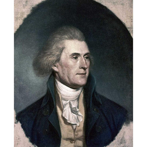 Thomas Jefferson Black Modern Wood Framed Art Print by Unknown