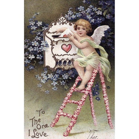 To The One I Love Black Modern Wood Framed Art Print with Double Matting by Unknown