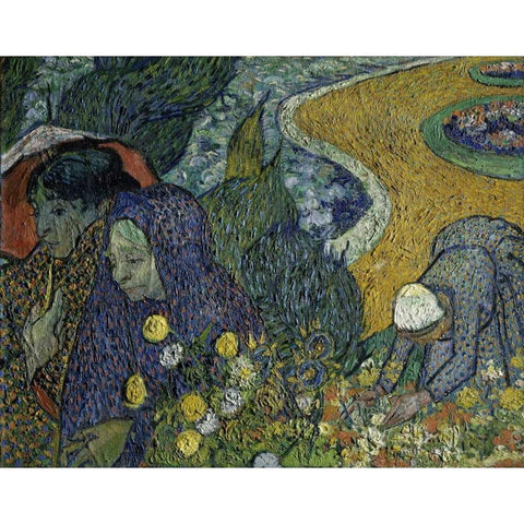 Memories of the Garden at Essen White Modern Wood Framed Art Print by Van Gogh, Vincent