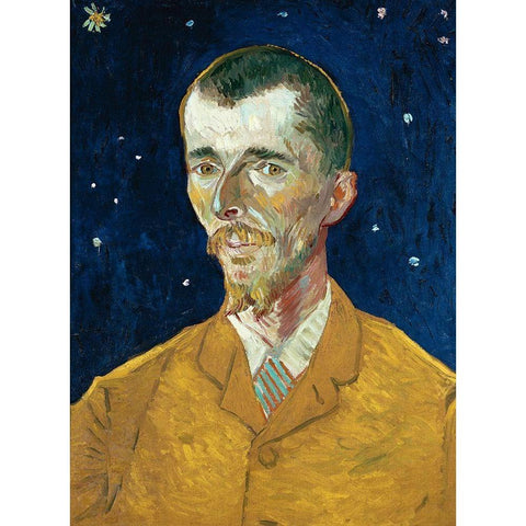 Portrait of Eugene Boch White Modern Wood Framed Art Print by Van Gogh, Vincent