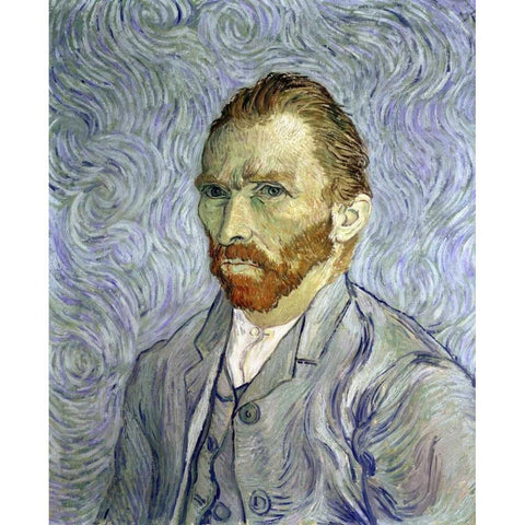 Self Portrait White Modern Wood Framed Art Print by Van Gogh, Vincent