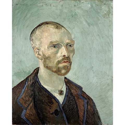 Self Portrait - I White Modern Wood Framed Art Print by Van Gogh, Vincent