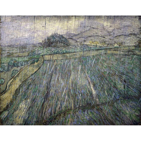 The Storm Gold Ornate Wood Framed Art Print with Double Matting by Van Gogh, Vincent