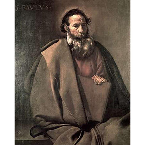 Saint Paul Black Modern Wood Framed Art Print with Double Matting by Velazquez, Diego