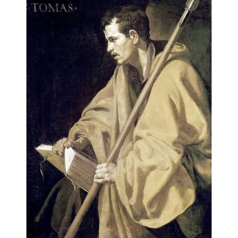 Saint Thomas White Modern Wood Framed Art Print by Velazquez, Diego