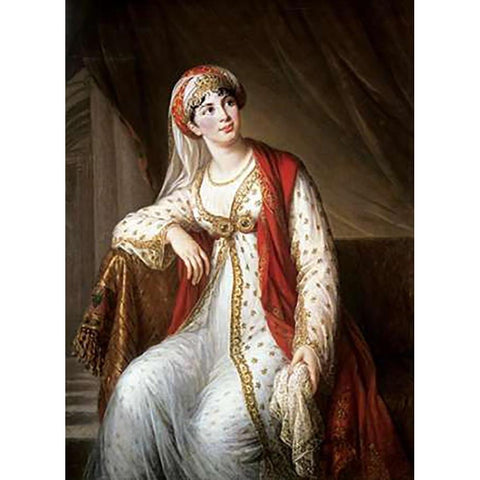 Portrait of The Opera Singer Grassini Gold Ornate Wood Framed Art Print with Double Matting by Le Brun, Elisabeth Vigee