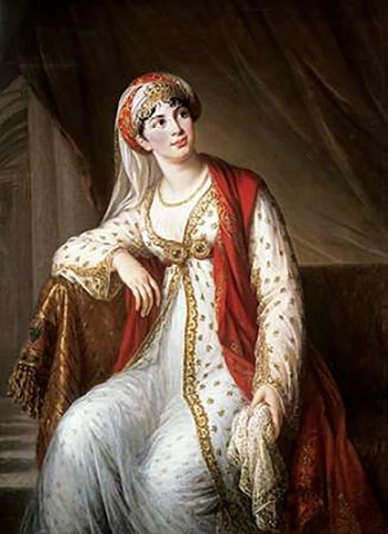 Portrait of The Opera Singer Grassini White Modern Wood Framed Art Print with Double Matting by Le Brun, Elisabeth Vigee